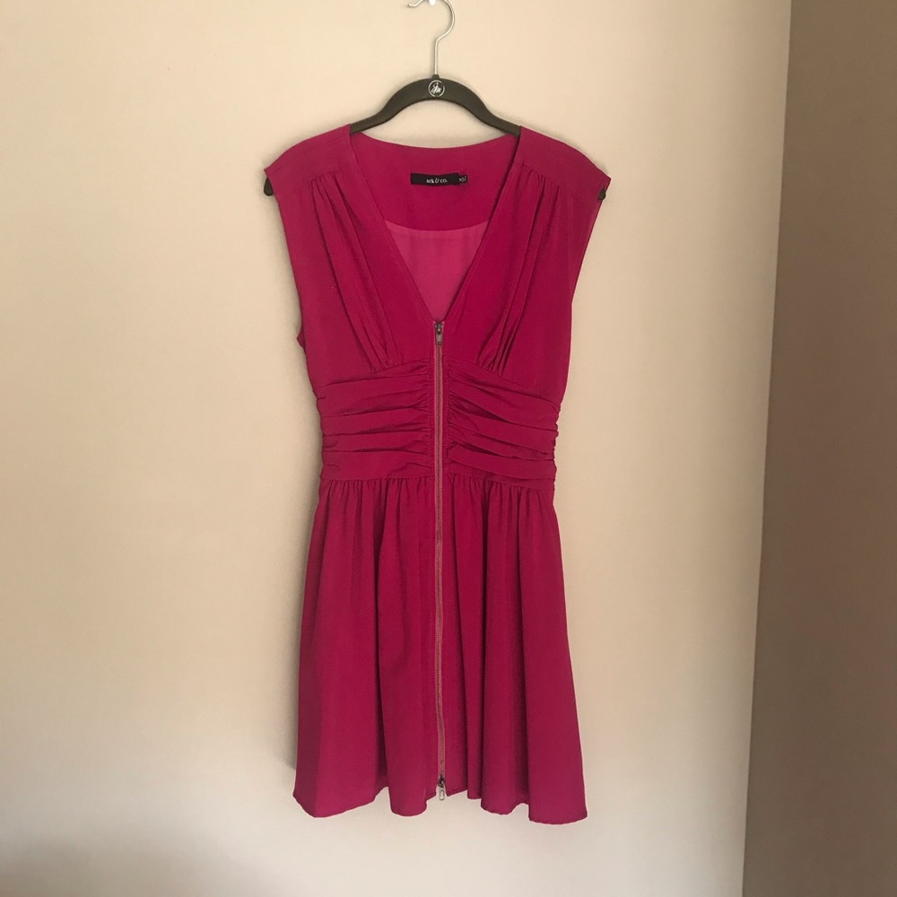 Ark & Co. Dress Sleeveless Magenta Zipper Dress M